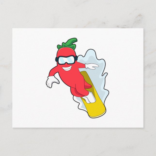 Peppar vid snowboardsjön med snurrbord vykort (Framsida)