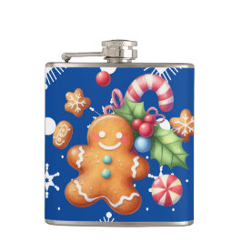 Pepparkak jul Pepparmynta Blå Namn Snö Fickplunta