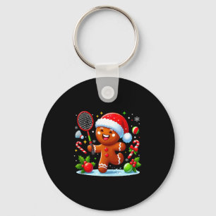 Pepparkak jul spelar badminton rolig lek nyckelring