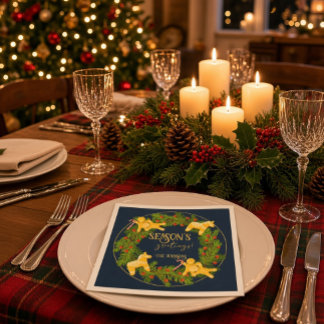 Pepparkak- och dalahäst julkrans papper pappersservett