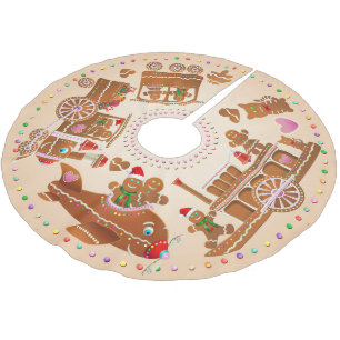 Pepparkakaångatåg, Steamboat och flygplan Julgransmatta Borstad Polyester