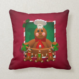 Pepparkakafamilj: Rolig bagare Kudde