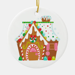 Pepparkakahus Julgransprydnad Keramik