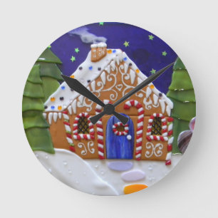 Pepparkakahus Rund Klocka