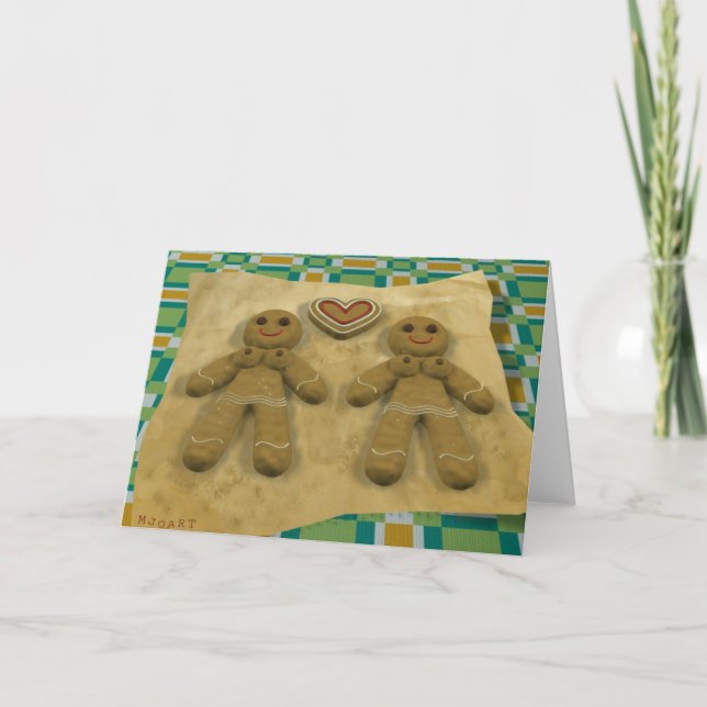 Pepparkakan kopplar ihop - lesbisken helgkort (Framsida)