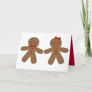 Pepparkakapojke och flicka helgkort