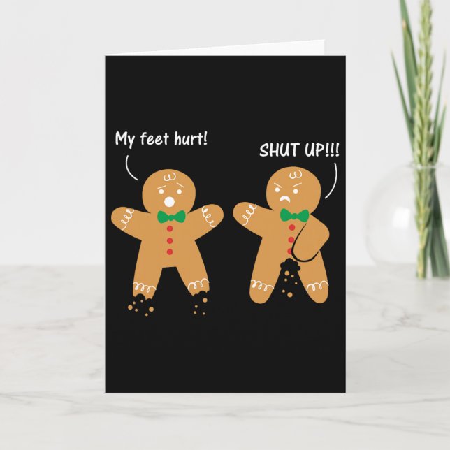 Pepparkakfötter gör ont Sarcastic Cookie Kul Jul Kort (Framsida)