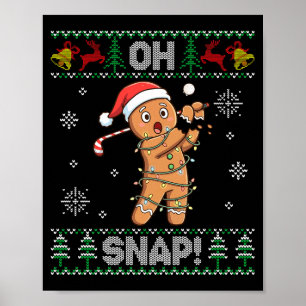 Pepparkakor Golf Jul Kaka Oh Snap Santa Fula Tröjo Poster