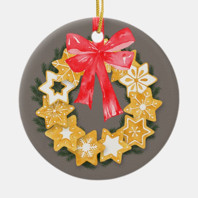 Pepparkakor jul julgransprydnad keramik (Framsidan)