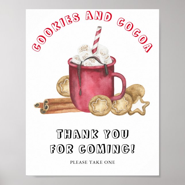 Pepparkakor med kakao - Tack för att du kom  Poster (Framsidan)