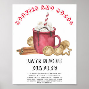 Pepparkakor och kakao Blöjlek på sena kvällen Poster