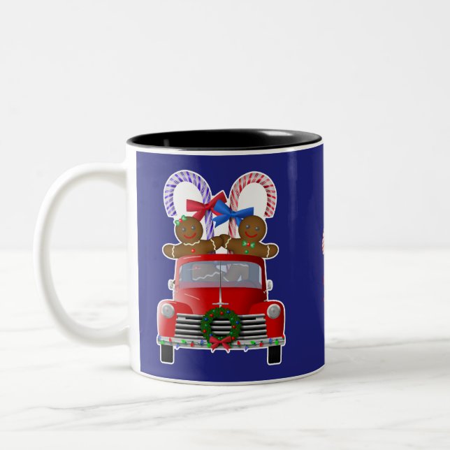 Pepparkakor och sockertoppar Lilla röda lastbilen Två-Tonad Mugg (Vänster)