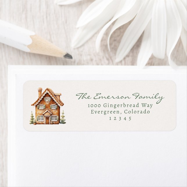 Pepparkakor Returadressetikett Returadress Etikett (Gingerbread Return Address Label
)