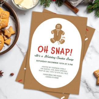 Pepparkaks "Åh nej!" Julbakswap Inbjudningar