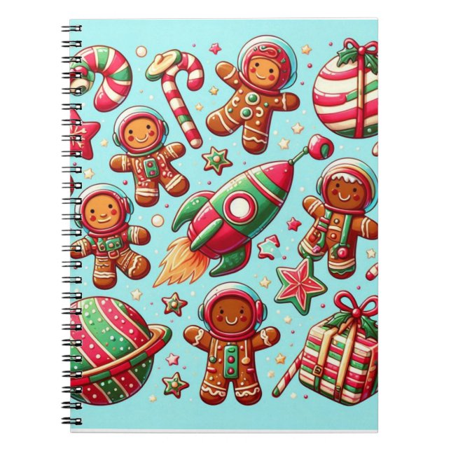 Pepparkaks rymdskepps jul anteckningsbok (Framsidan)