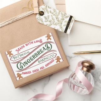Pepparkaksbakning Co. Gjord med kärlek Rektangulärt Klistermärke