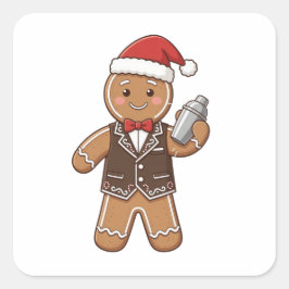 Pepparkaksbarista jul 2026 Holiday Coffee Fyrkantigt Klistermärke