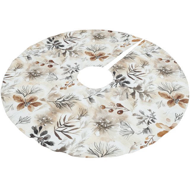 Pepparkaksblommor Julblad Julgransmatta Borstad Polyester (Vinklad)