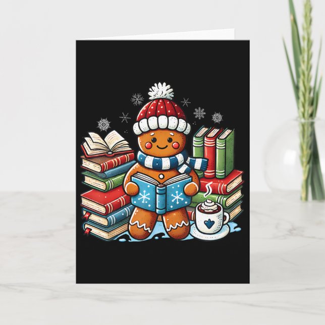 Pepparkaksbokläskare jul bokorm kort (Framsida)