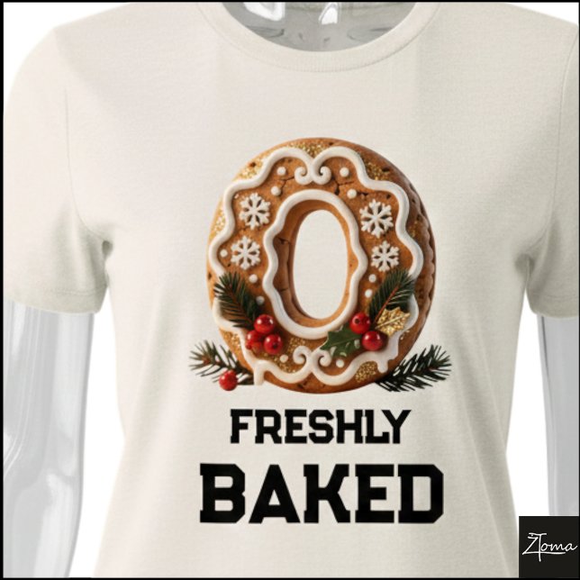 Pepparkaksbrev Jul Initial Bokstav O T Shirt (Skapare uppladdad)