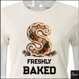 Pepparkaksbrev Jul Initial Bokstav S T Shirt