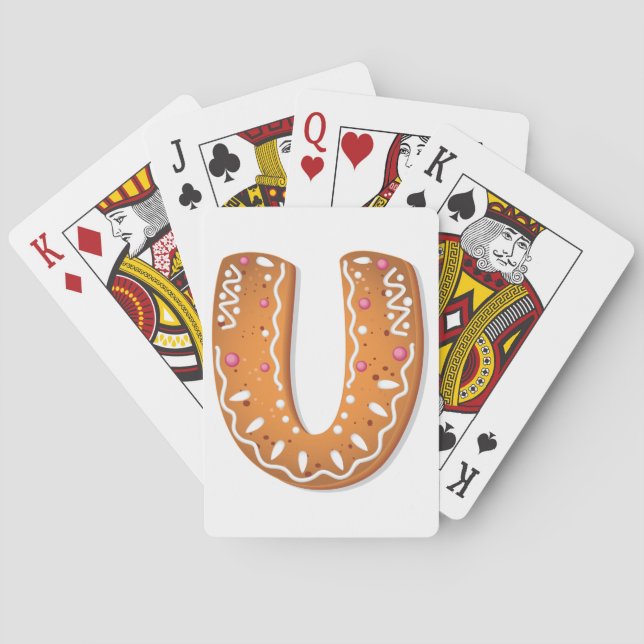 Pepparkaksbrev U Monogram Högtidsbulle Casinokort (Baksidan)