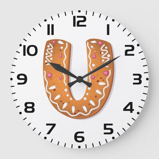 Pepparkaksbrev U Monogram Högtidsbulle Stor Klocka (Framsida)