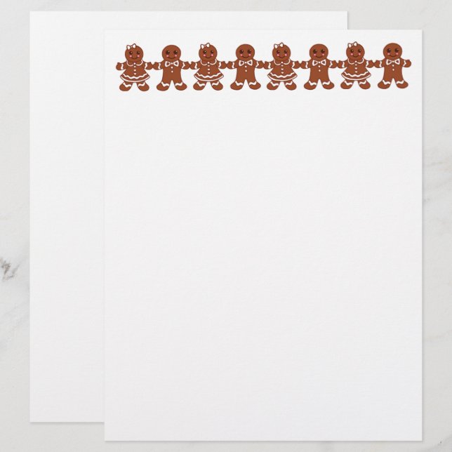 Pepparkaksbrevpapper (Fram/baksida)