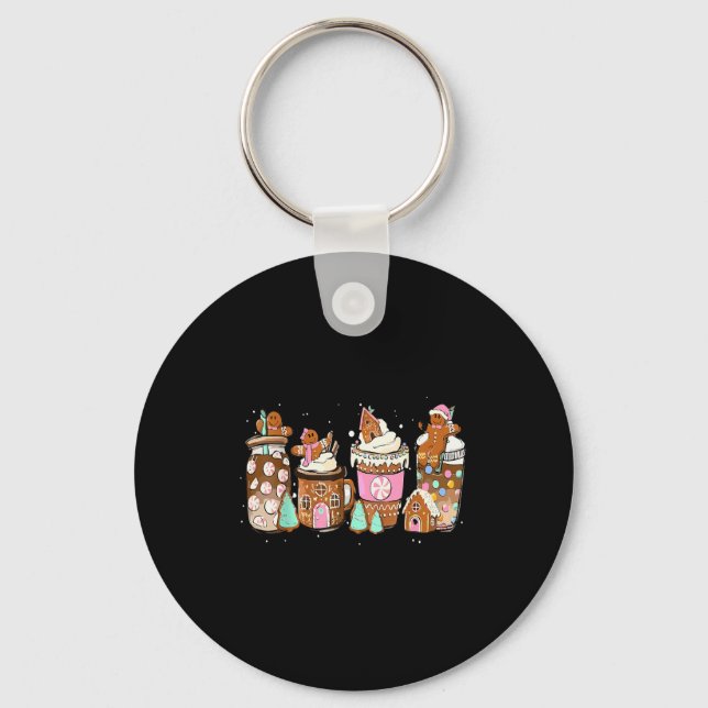 Pepparkakscookie julkaffe C Latte dryck  Nyckelring (Framsida)