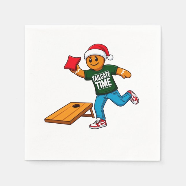 Pepparkakscornhole jul sport semester  pappersservett (Framsidan)