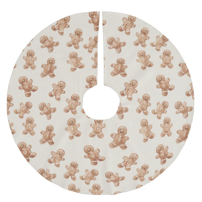 Pepparkaksgingebröd jul julgransmatta borstad polyester (Framsidan)