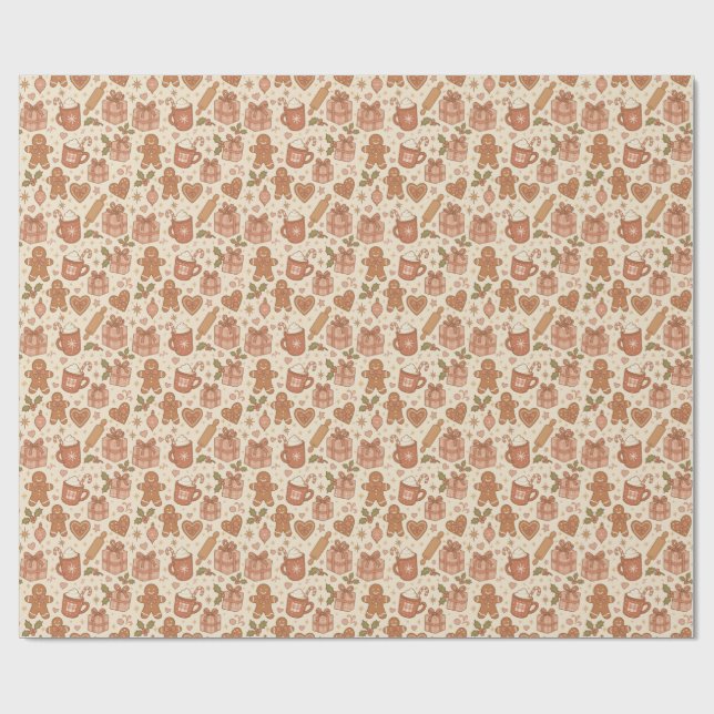 Pepparkaksglädje Presentpapper (Platt)