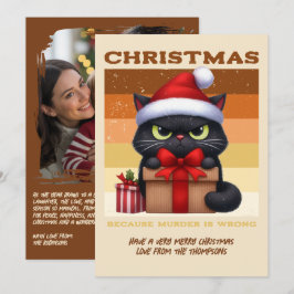 Pepparkaksglöd Rolig Katt Retro Julfotografi Julkort