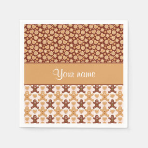 Pepparkaksgubbar Ansikte och Hjärter Pappersservett