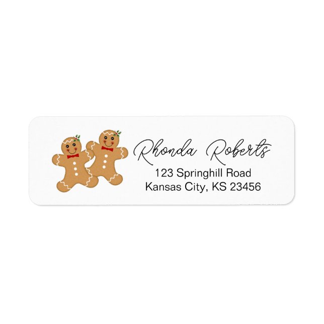Pepparkaksgubbar Cookies-Returetiketter Returadress Etikett (Framsidan)