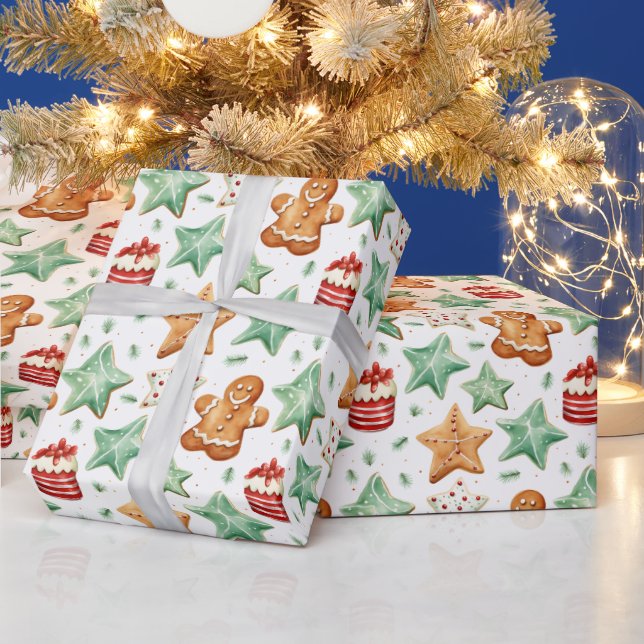 Pepparkaksgubbar Cutout Cookies Modern jul Presentpapper (Helgdagar)