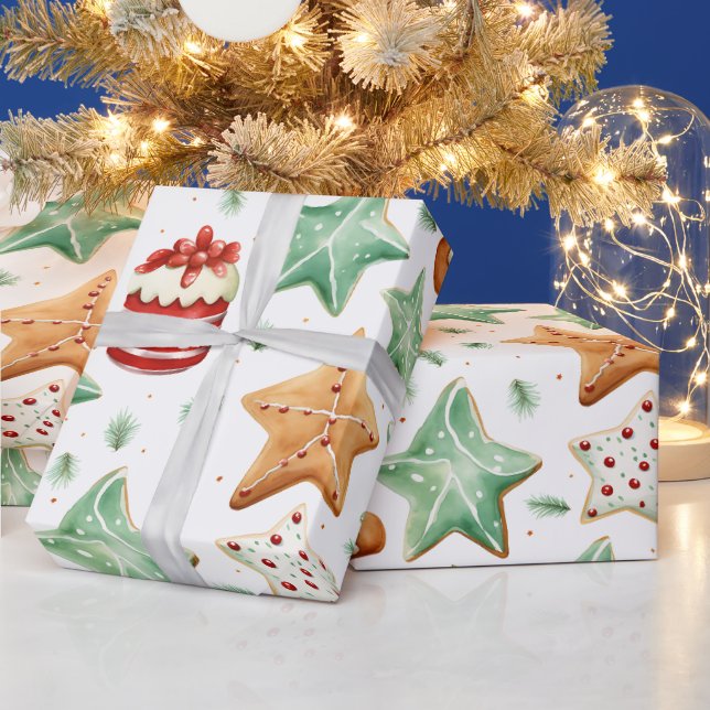 Pepparkaksgubbar Cutout Cookies Modern jul Presentpapper (Helgdagar)