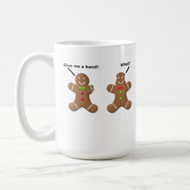 Pepparkaksgubbar Ge Me A Hand Man Funny Mug Kaffemugg (Vänster)