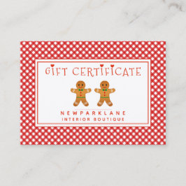 Pepparkaksgubbar Gingham julgåvsintyg Visitkort