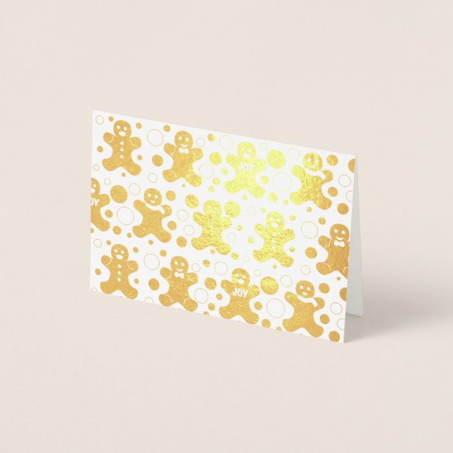 Pepparkaksgubbar - hälsningskort folierat kort (Framsida)