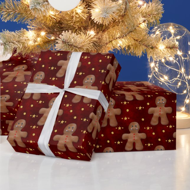 Pepparkaksgubbar Jul Presentpapper (Skapare uppladdad)