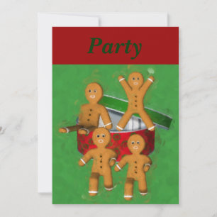 Pepparkaksgubbar Julfirande Inbjudan