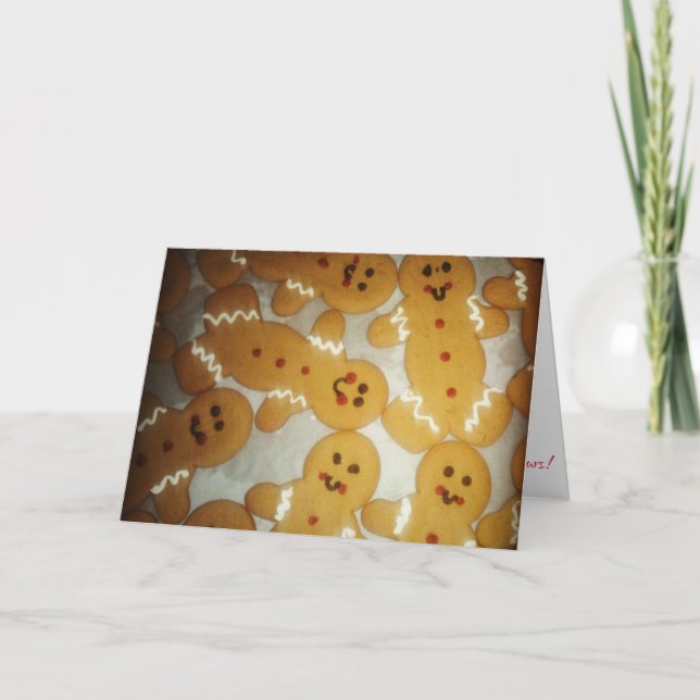 “Pepparkaksgubbar” Julkort Kort (Framsida)