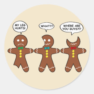 pepparkaksgubbar Min lead Ontr Runt Klistermärke