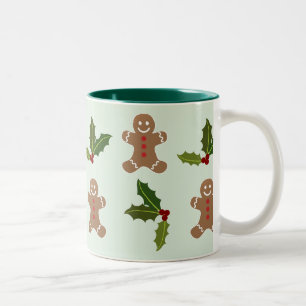 Pepparkaksgubbar och järnek Två-Tonad mugg