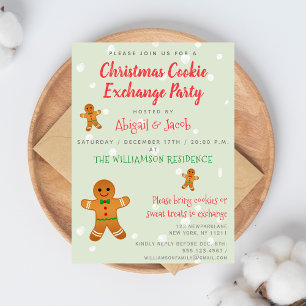 Pepparkaksgubbar: Party, Cookie Excange Inbjudningar
