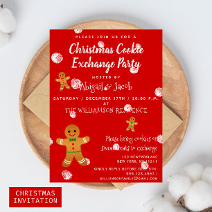 Pepparkaksgubbar: Party, Cookie Excange Inbjudningar