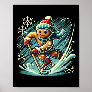 Pepparkaksgubbar som spelar ishockey Älskare Pojka Poster