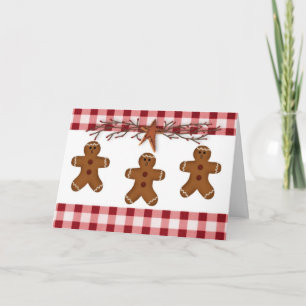 Pepparkaksgubbar Stora julkort för utskrift Helgkort