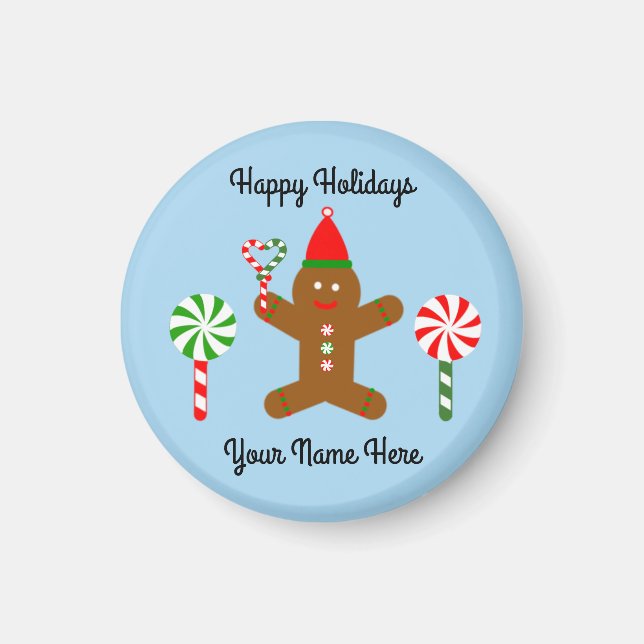 Pepparkaksgubbe #1 Runt magnet (Framsidan)